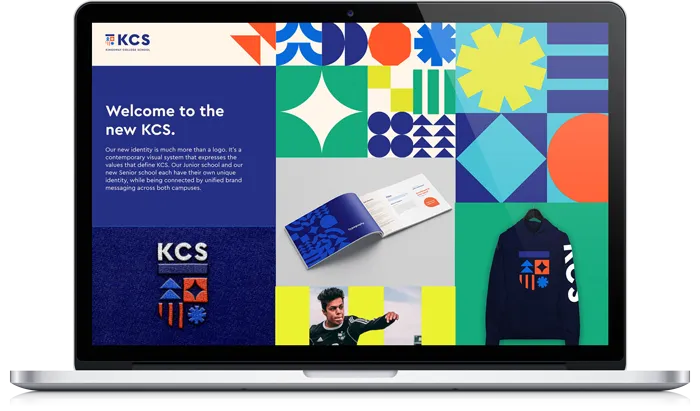 The Kingsway College School website on a laptop
