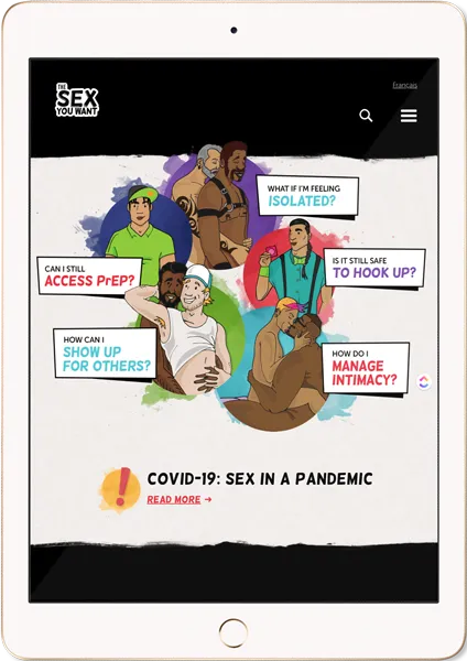 The Sex You Want website on a tablet